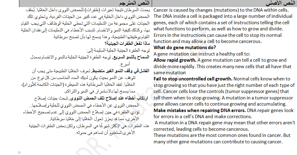 ترجمة طبية وتدقيق لغوي