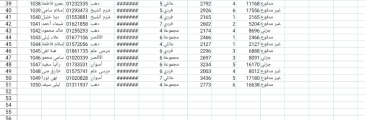 ادخال البيانات