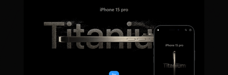 واجهة ترويجية تفاعلية لهاتف iPhone 15 Pro
