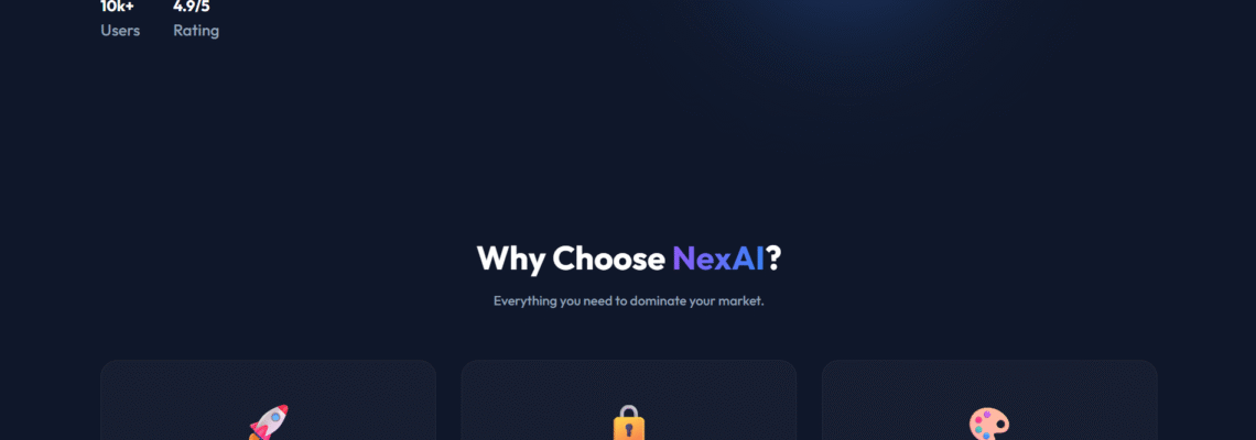تصميم صفحة هبوط SaaS عصرية (Dark Mode & Glassmorphism)