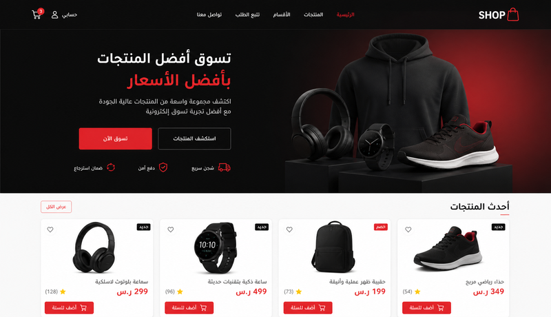 متجر إلكتروني احترافي (Full Stack)