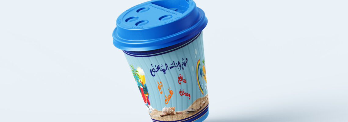 استيكر كوب ورق – الشاطئ