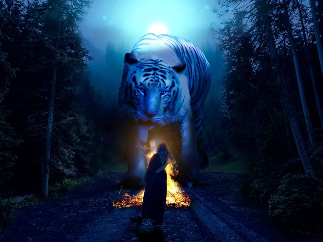 Fantasy Concept Art | White Tiger Encounter